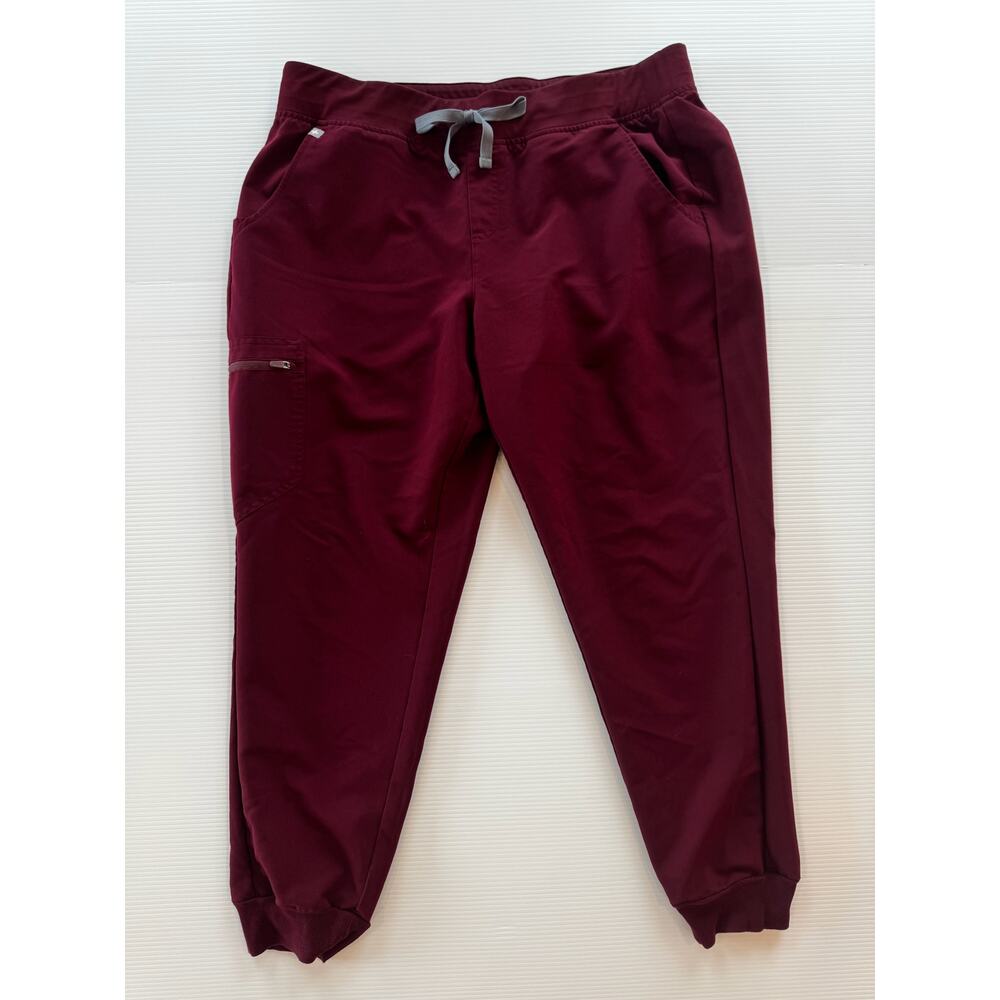 FIGS Zamora Jogger Scrub Pants Women's XL Burgundy Red 3590 Standard Rise Core - Picture 8 of 10